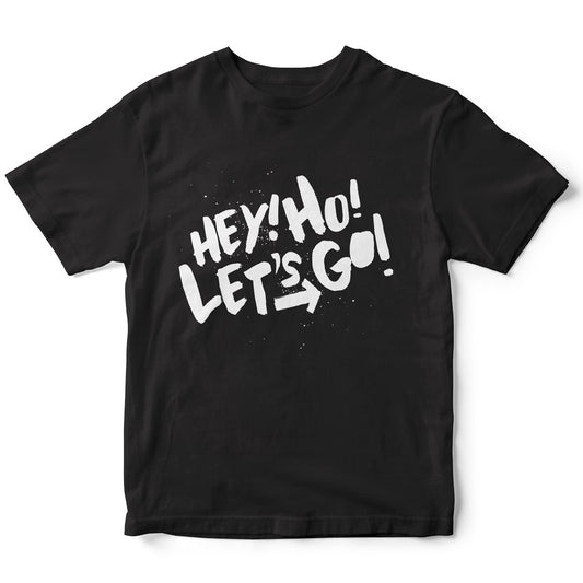 Kids black t-shirt with Ramones Hey Ho Let's Go text