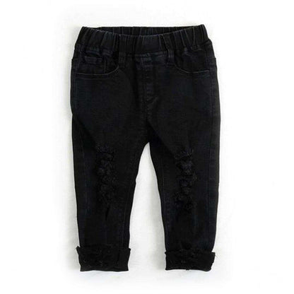 Kids jeans black ripped denim
