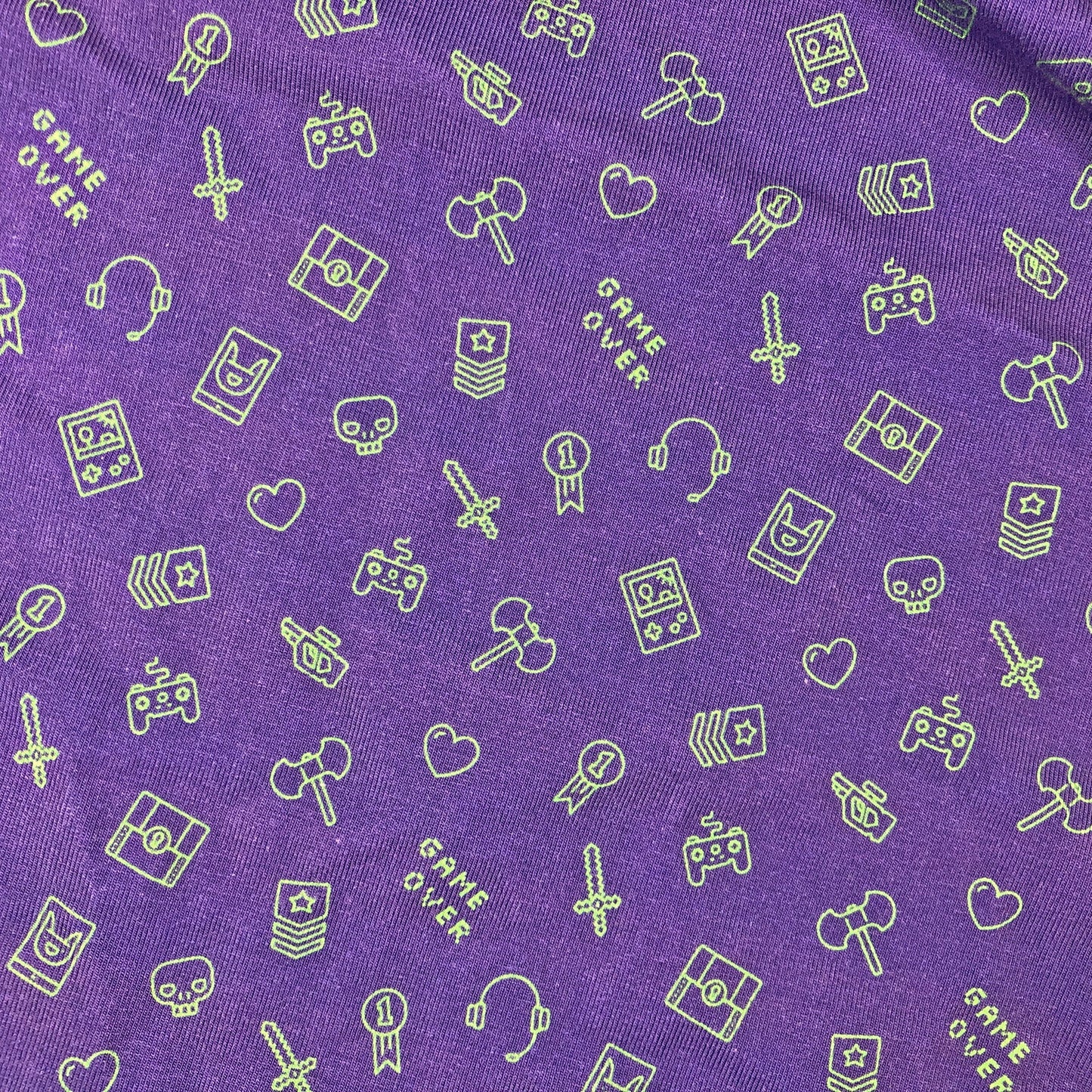 gaming icons on a bright purple background